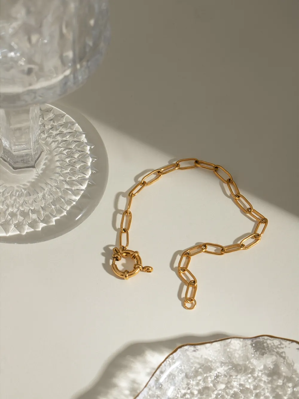 18K Gold-Plated Stainless Steel Chain Bracelet, image 3