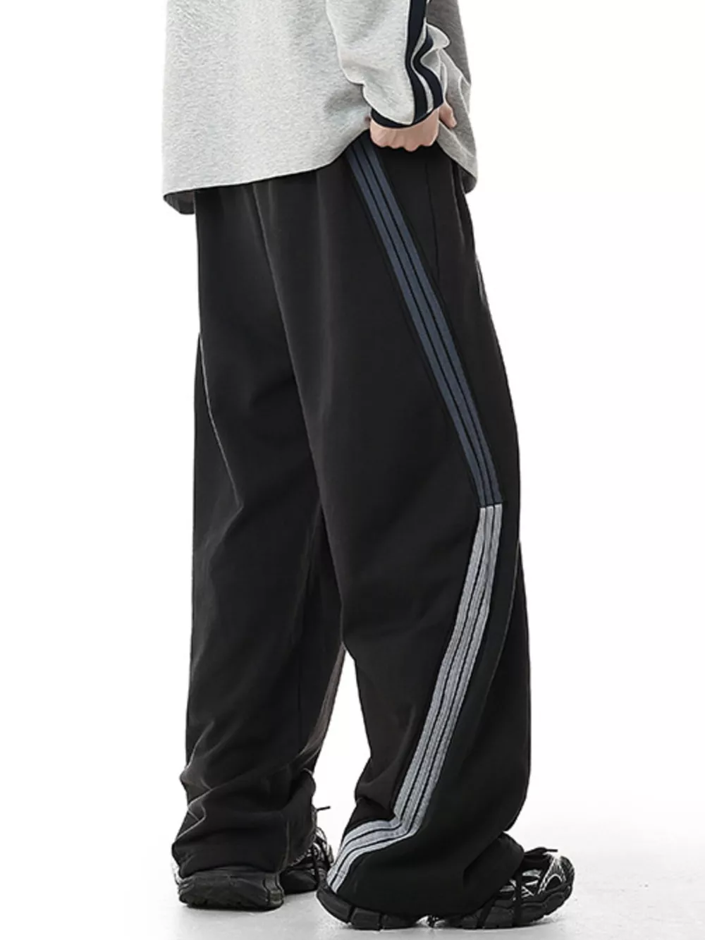 Men's Plus Size Side Striped Relaxed Fit Casual Pants, image 7