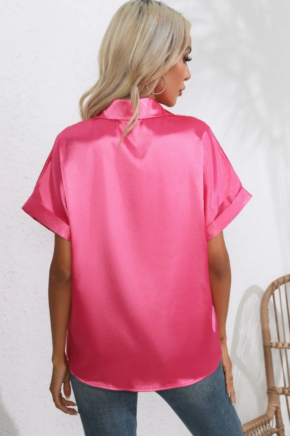 Collared Neck Short Sleeve Shirt, image 18
