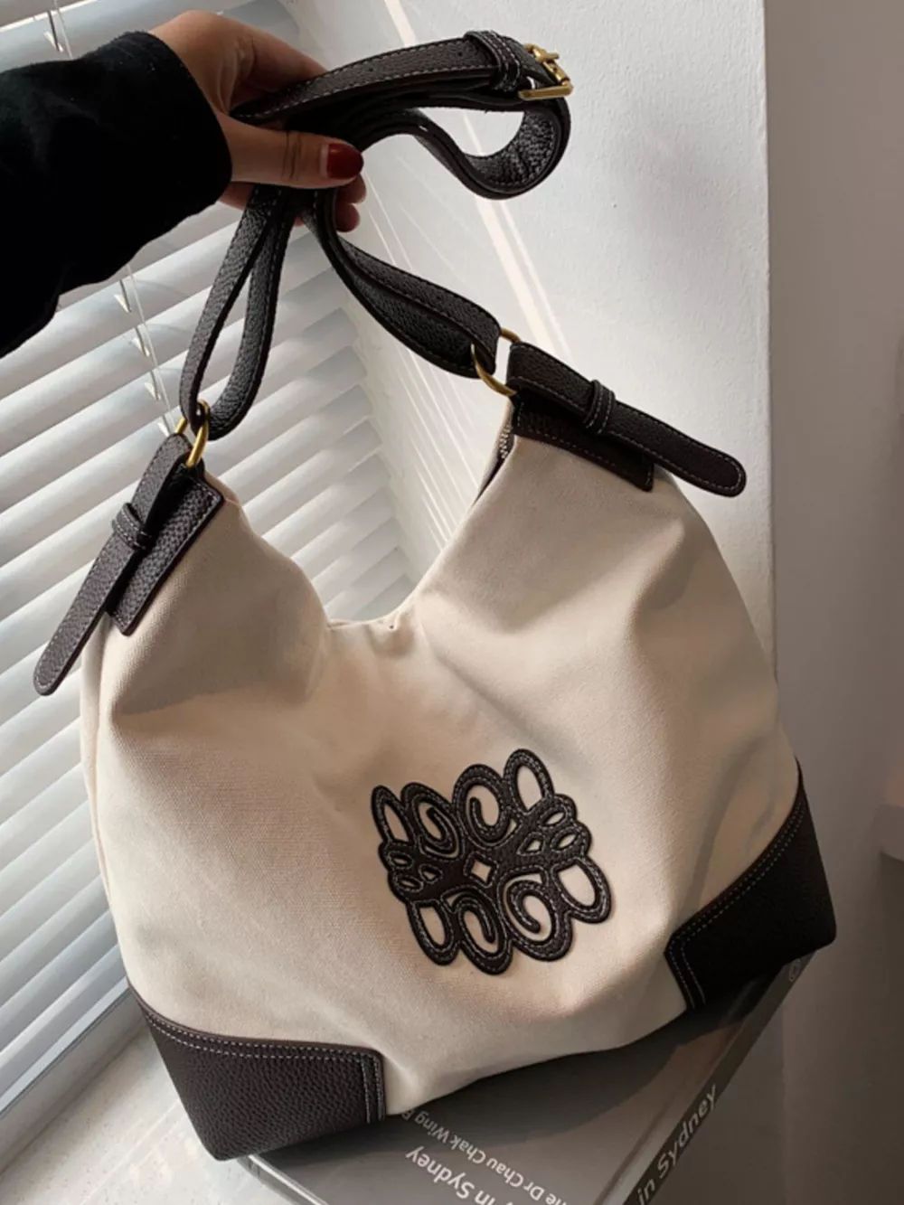 Embroidered Canvas Tote Bag, image 7