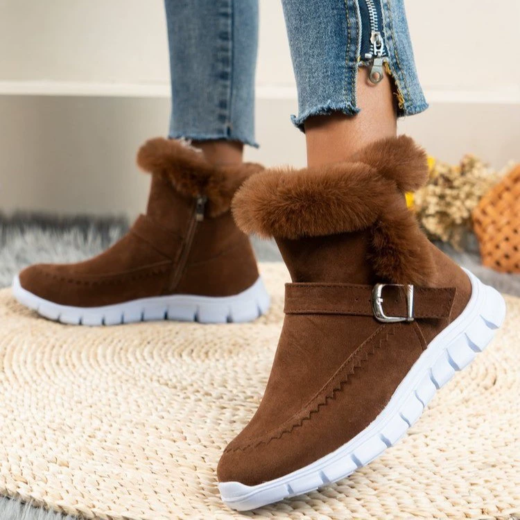 Fuzzy Trim Buckle Boots, image 8