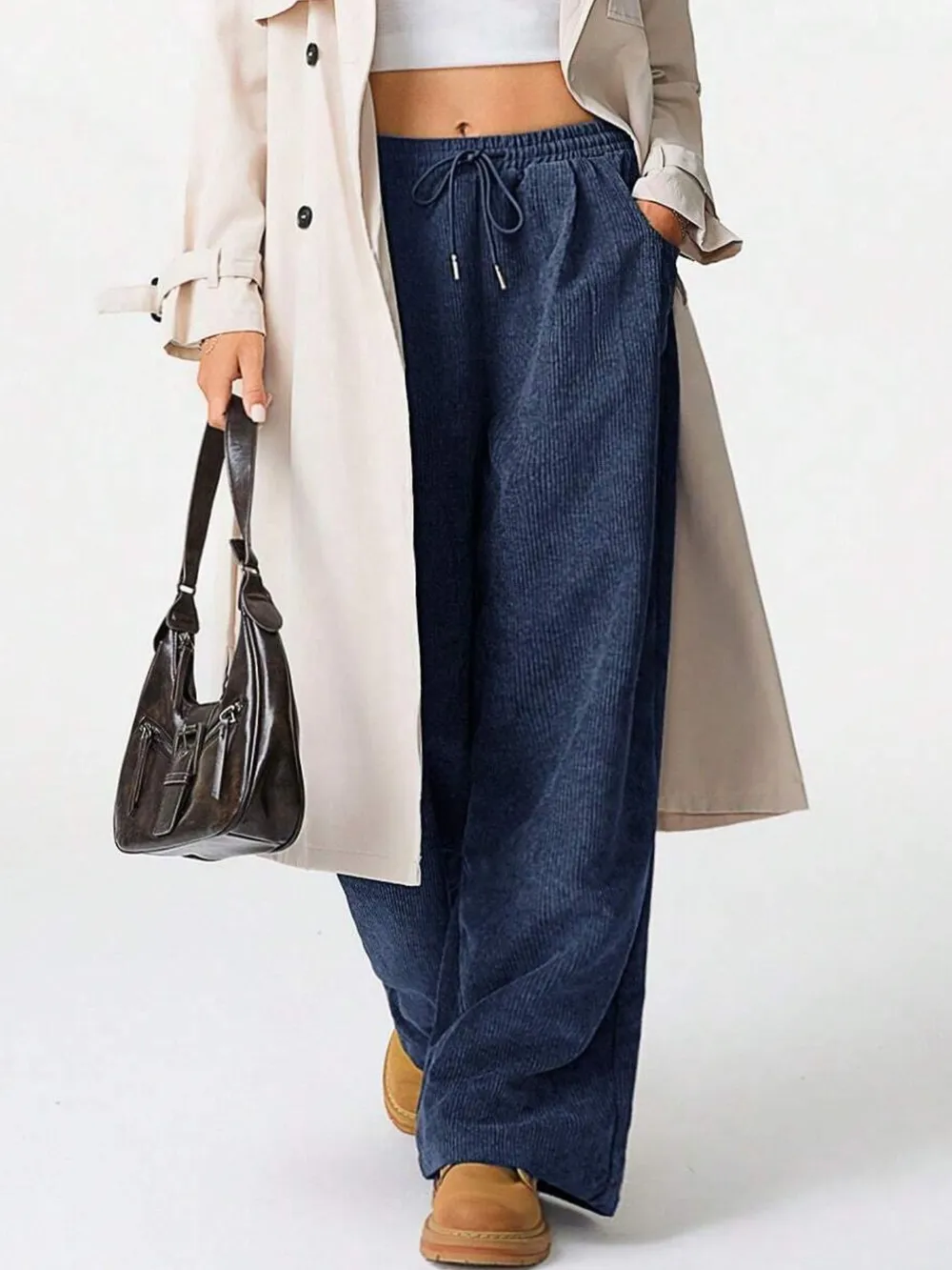 Drawstring Wide Leg Pants, image 13