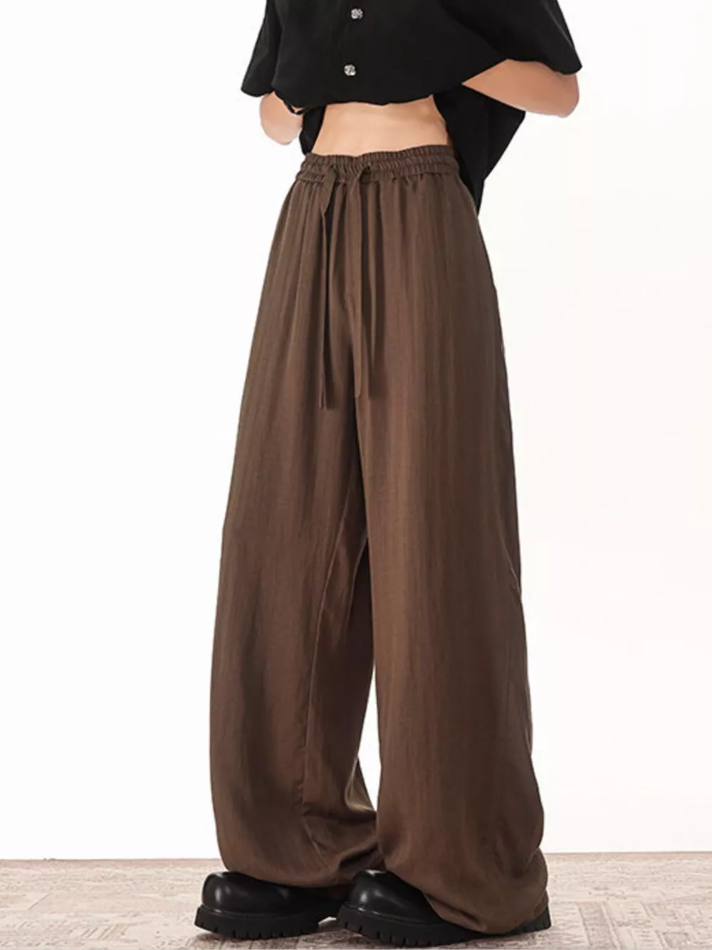 Men's Plus Size Wide Leg Drawstring Pants