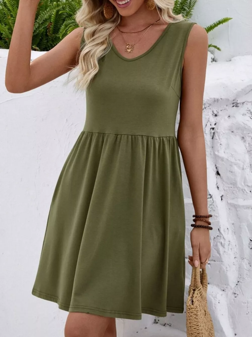 V-Neck Sleeveless Mini Dress, image 10