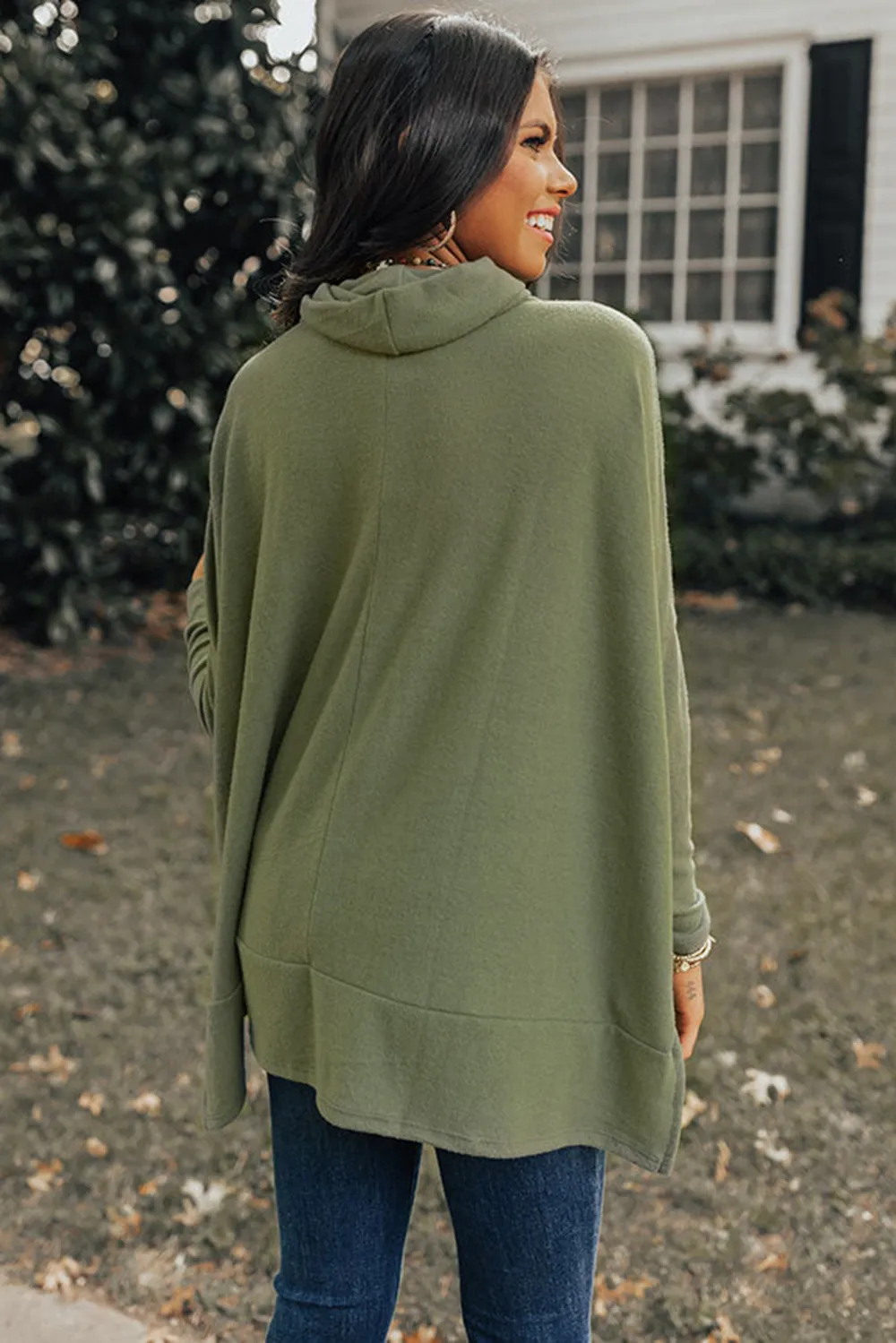 Side Slit High-Low Cowl Neck Long Sleeve Blouse, image 19