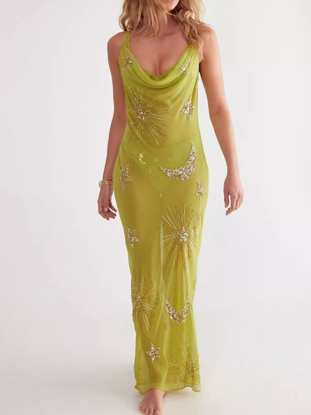 Sequin Backless Maxi Cover Up Dress, image 7