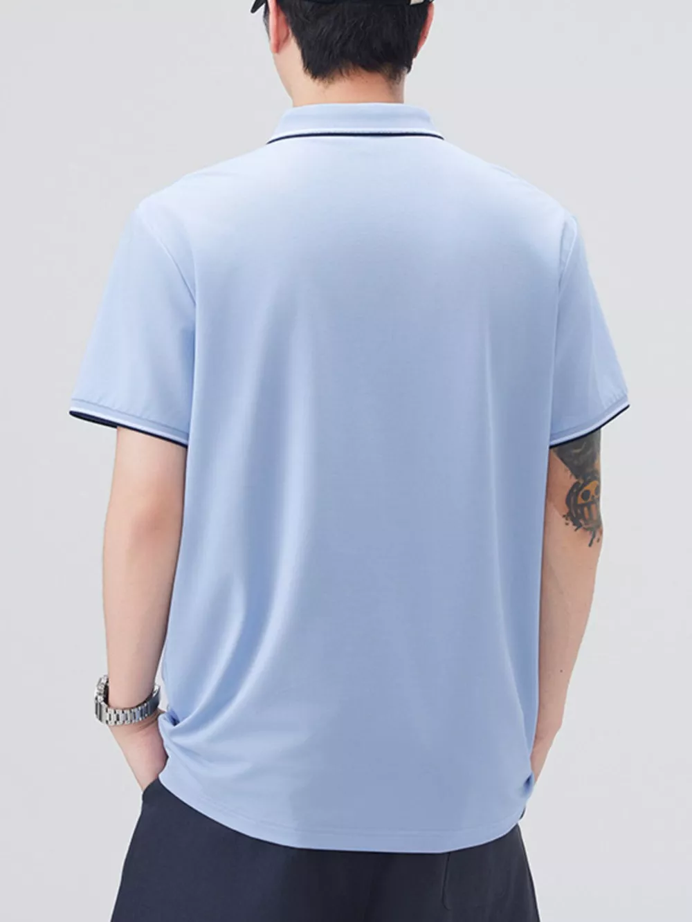Men's Plus Size Button Detail Short Sleeve Polo, image 9