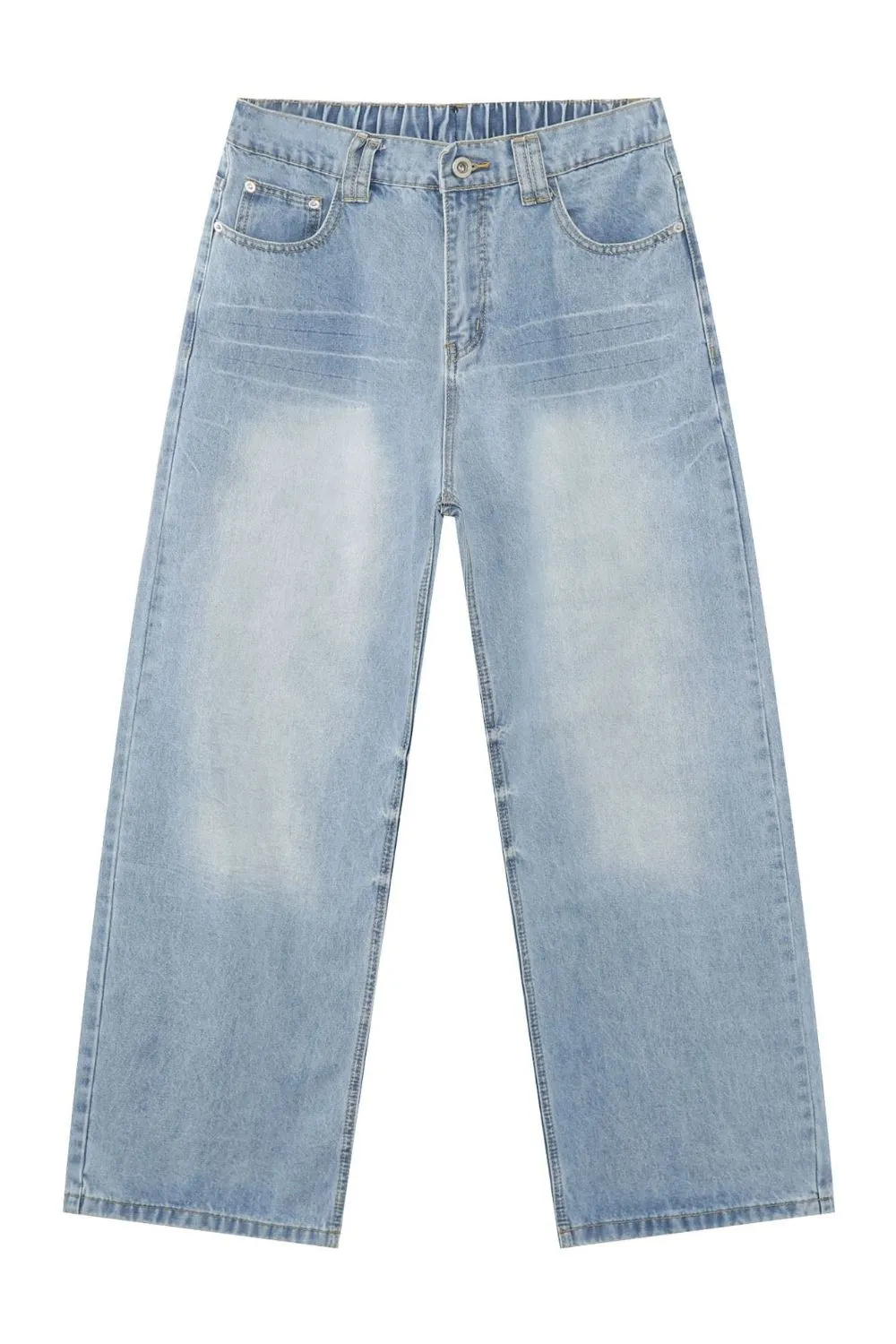 Men's Mid Rise Wide Leg Jeans with Pockets, image 5