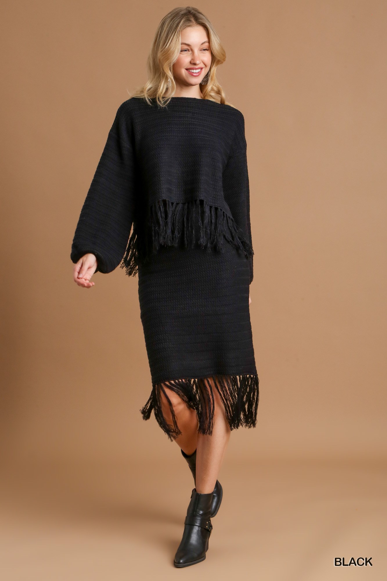 Crochet Knit Crop Top with Frey Hem, image 4