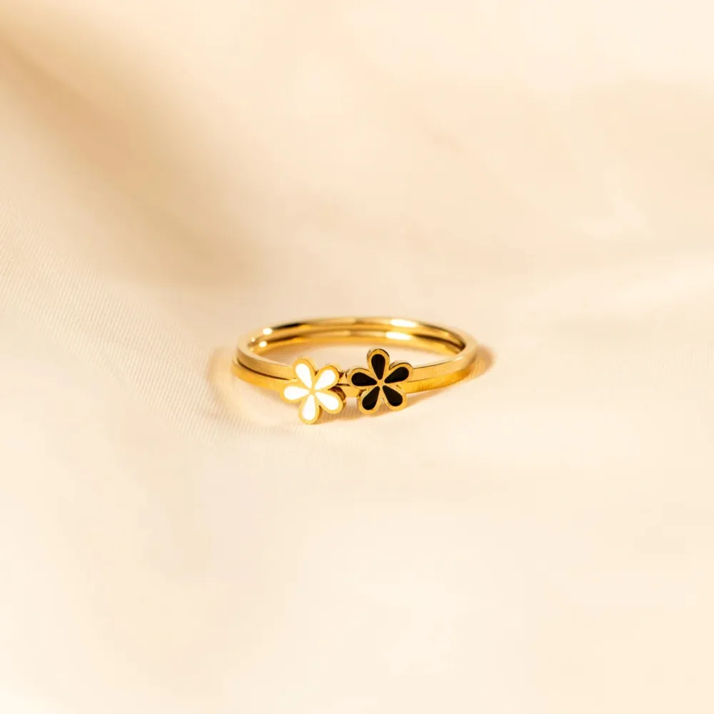 925 Sterling Silver Enamel Flower Ring, image 6