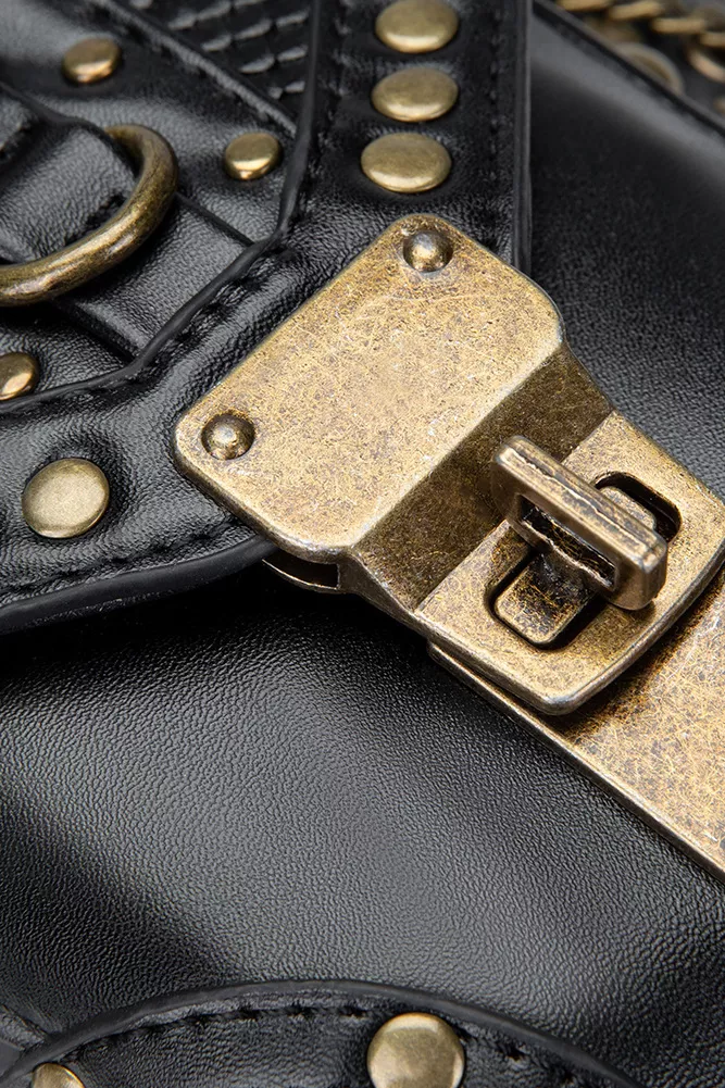 Steampunk Rivet Decor Multipurpose Crossbody Bag, image 10