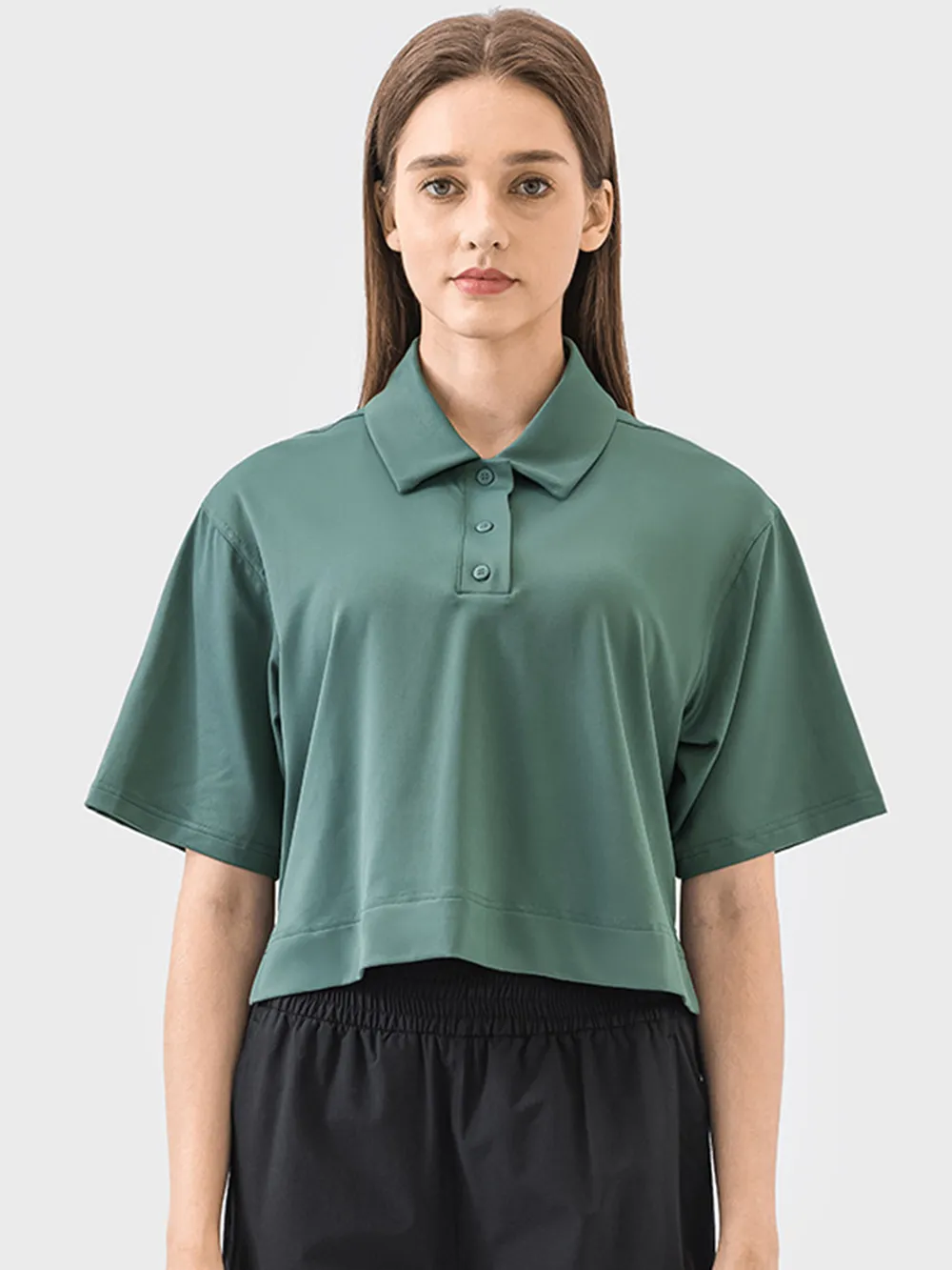 Half Button Short Sleeve Active T-Shirt, image 10