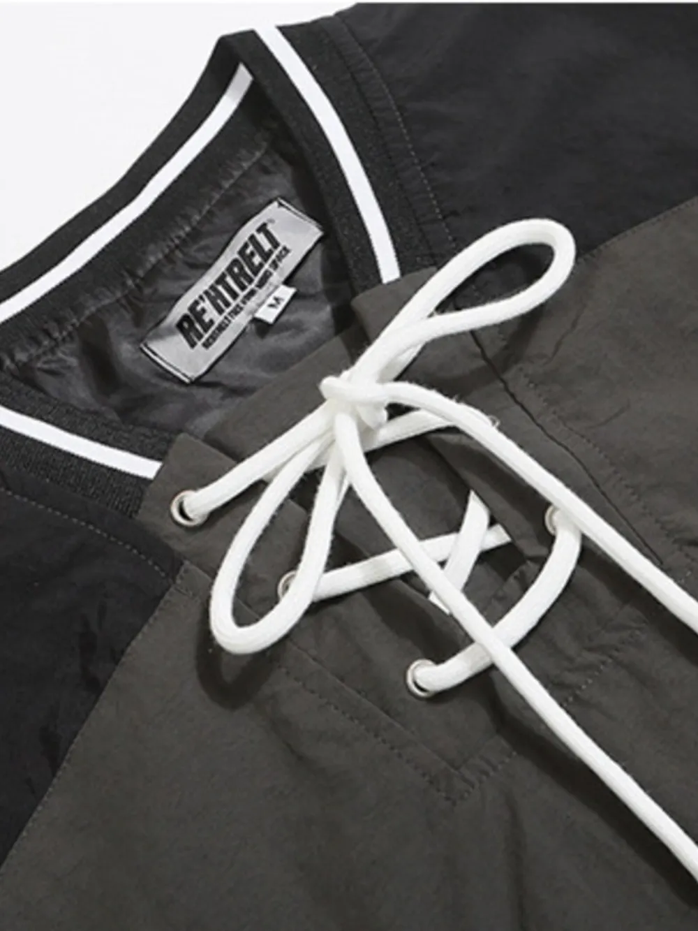 Men's Letter Lace Up Long Sleeve Top, image 5
