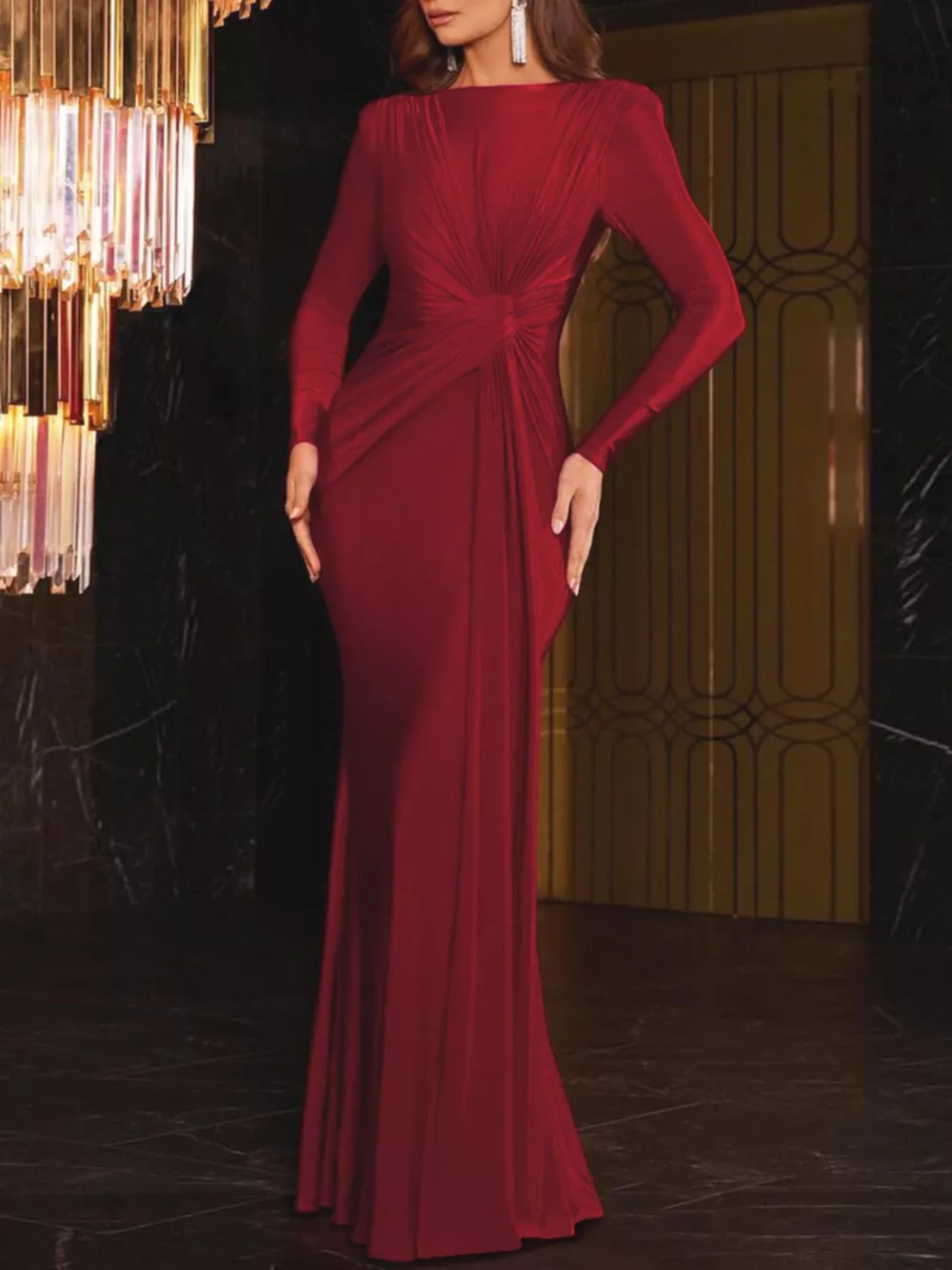Twisted Long Sleeve Maxi Dress, image 11