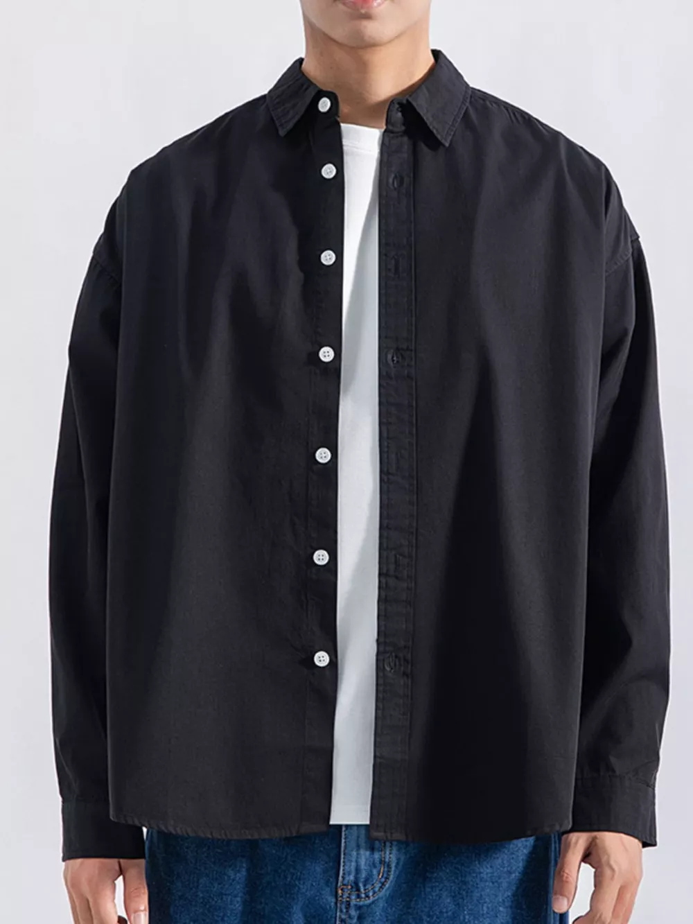 Men's Plus Size Button Up Long Sleeve Shirt, image 3