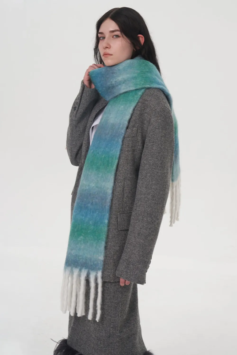 Fringe Gradient Thermal Scarf, image 6
