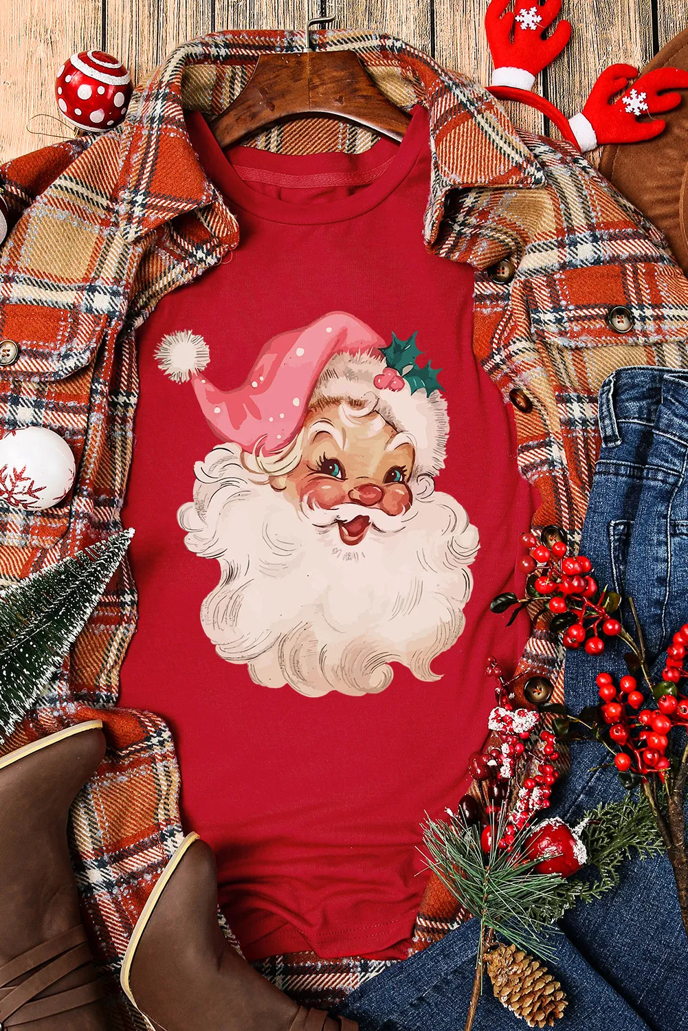 Santa Round Neck Short Sleeve T-Shirt, image 3