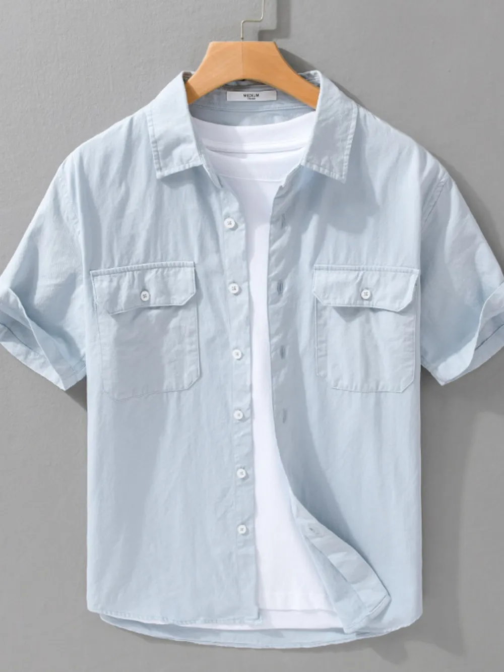 Men's Plus Size Button Up Short Sleeve Shirt, image 5