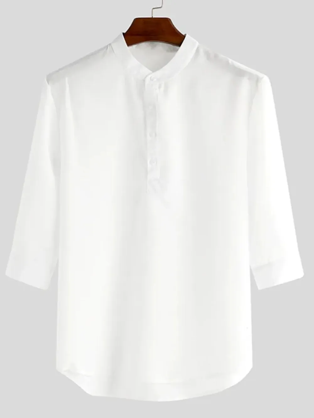 Men's Full Size Casual Button Detail Blouse Plus Size, image 5