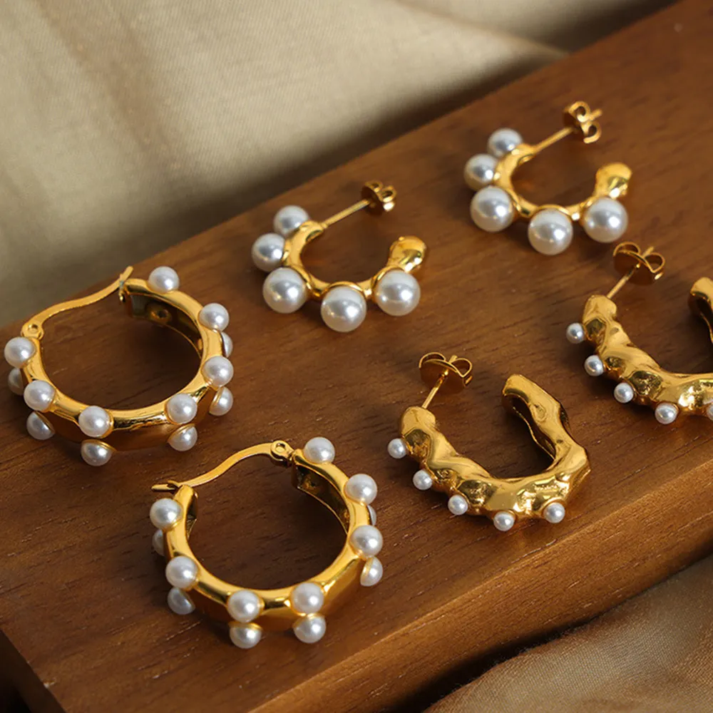 Synthetic Pearl 18K Gold-Plated Earrings, image 7