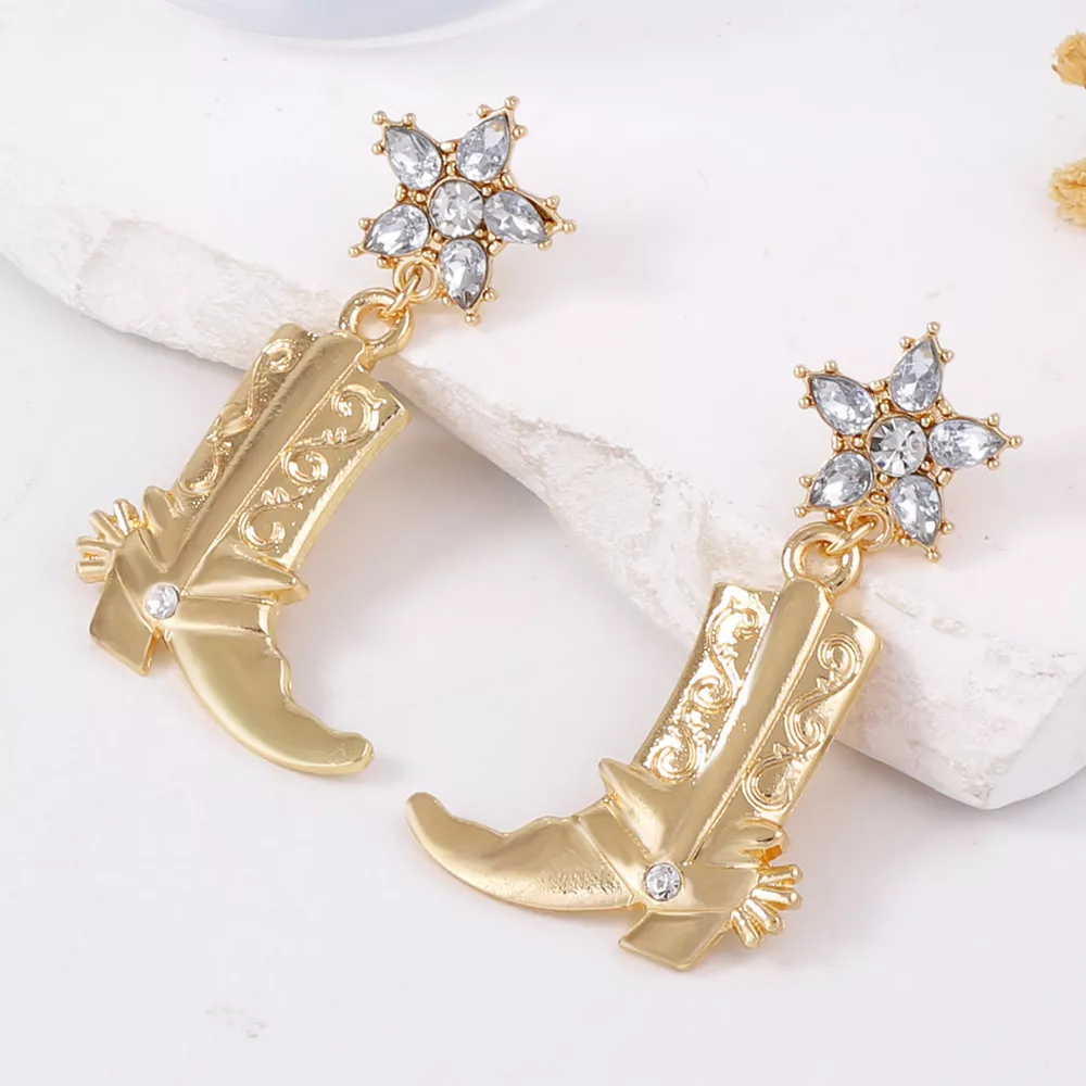 Western Style Boot Dangle Earrings