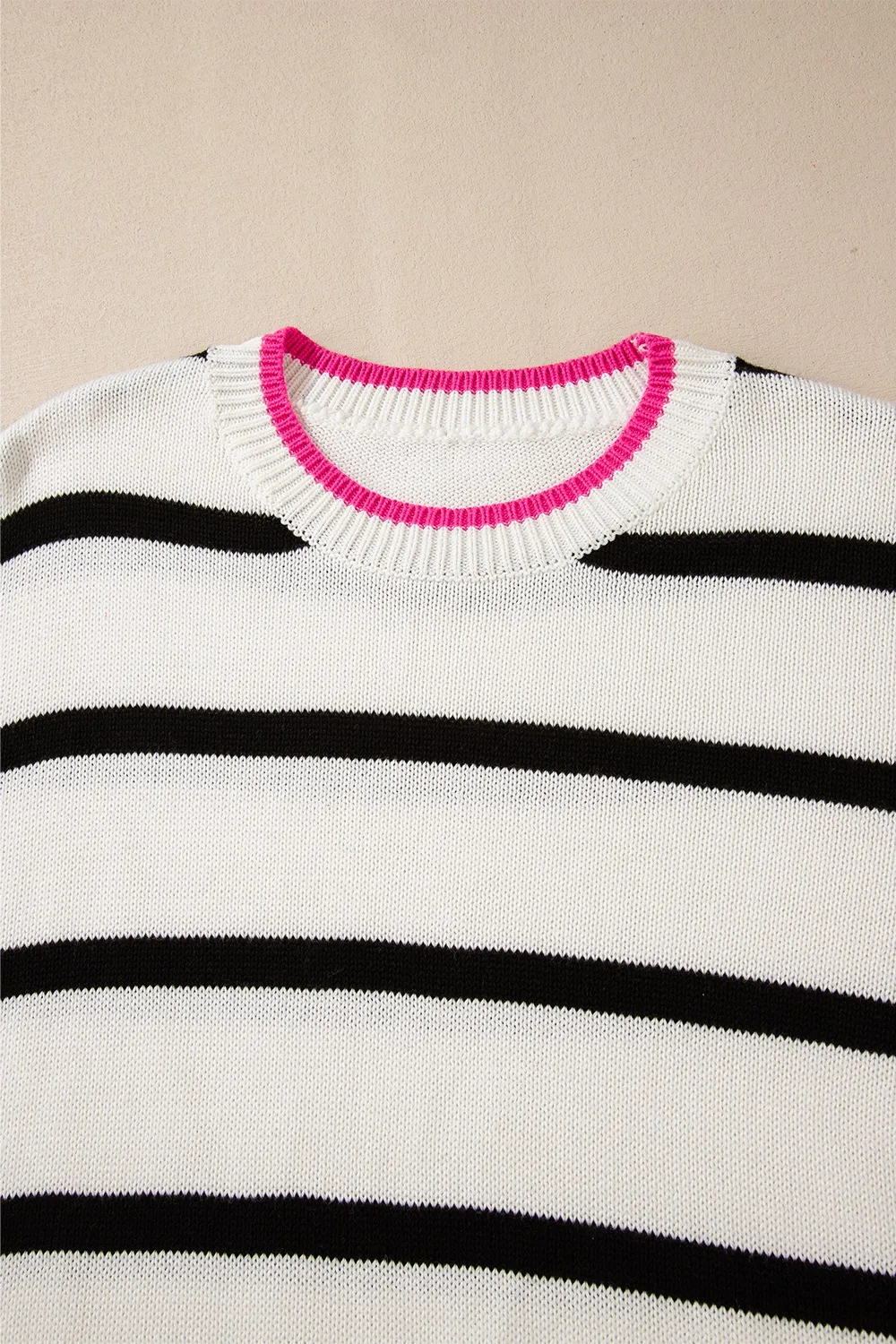Striped Round Neck Drop Shoulder Sweater, image 10