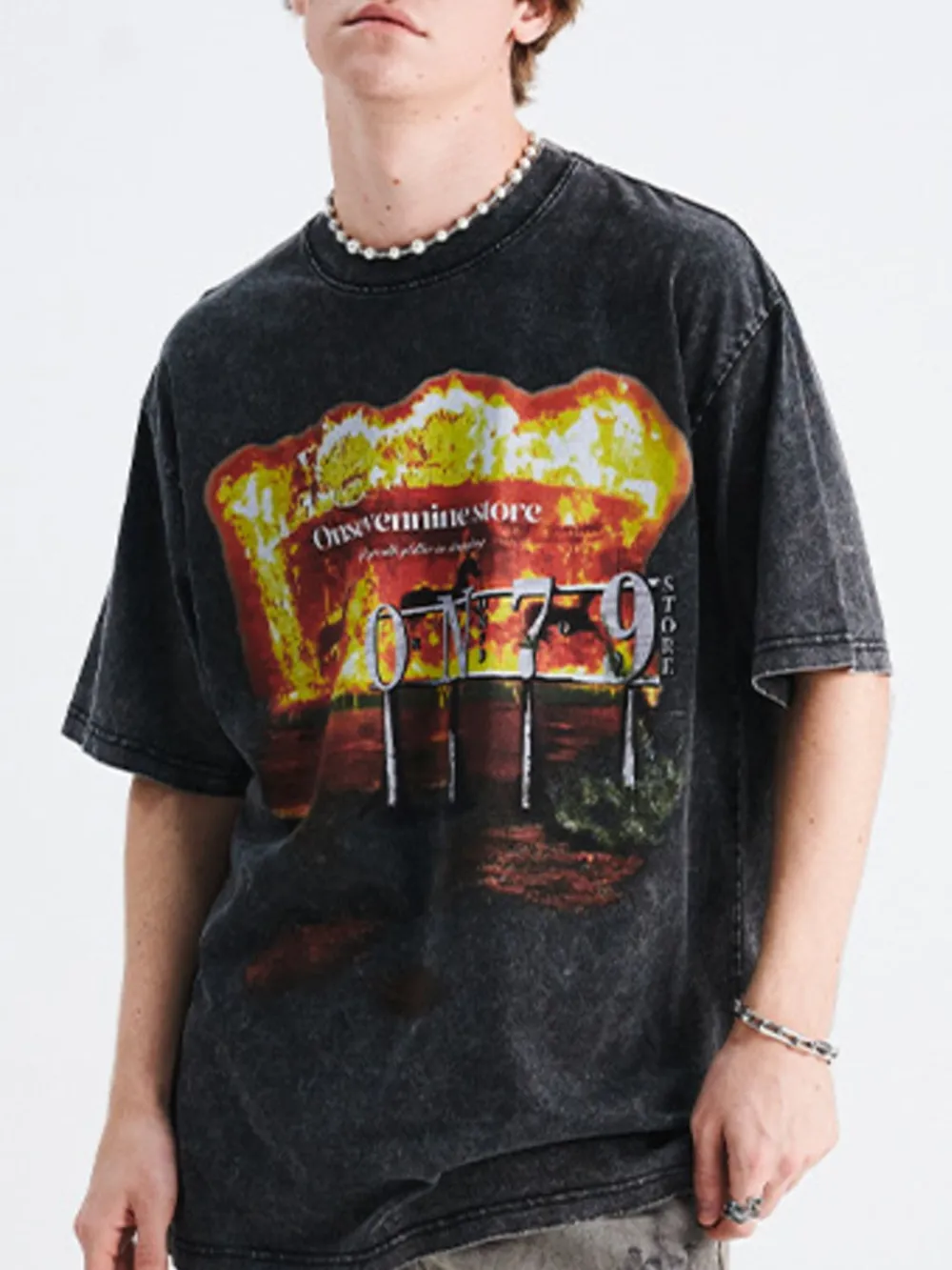 Men's Graphic Round Neck Half Sleeve T-Shirt
