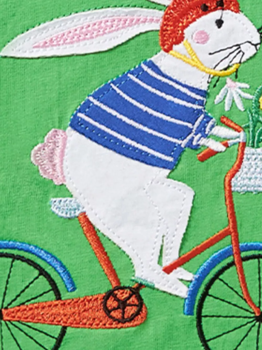 Children's Rabbit Embroidered Cap Sleeve T-Shirt, image 3