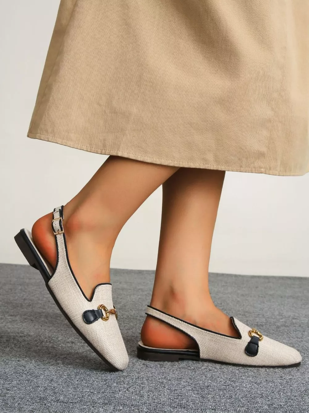 Round Toe Slingback Sandals, image 4