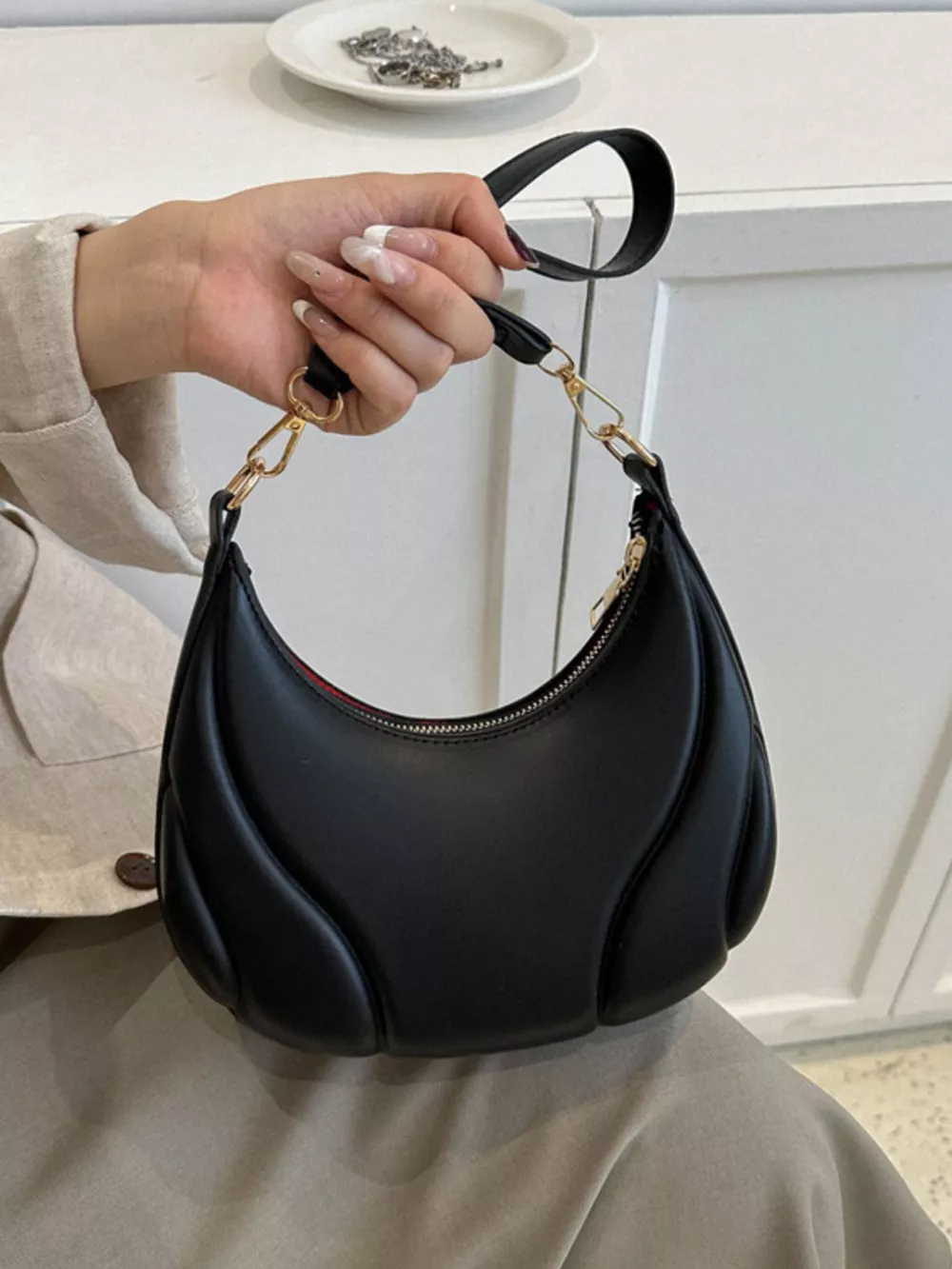 Solid Color Shoulder Bag, image 3