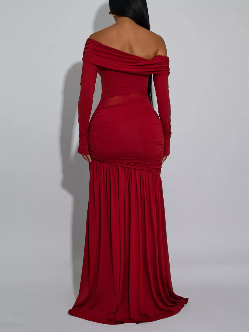 Off Shoulder Slit Maxi Dress, image 6