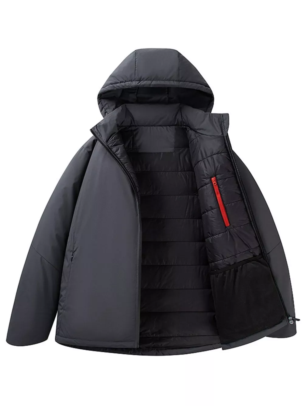 Men's Plus Size Zip Up Hooded Puffer Jacket, image 5