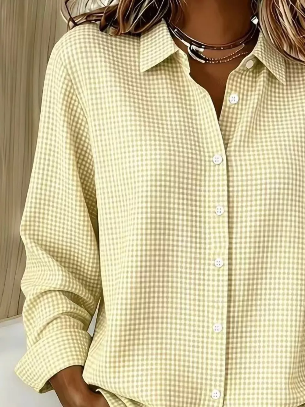 Full Size Plaid Button Up Long Sleeve Shirt Plus Size, image 16