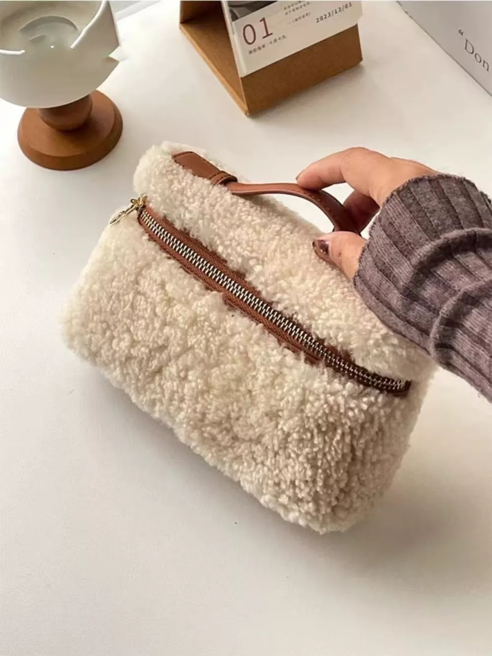 Lamb Wool Crossbody Bag