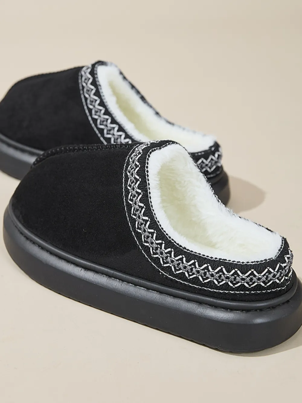 Faux Fur Suede Platform Slippers, image 18