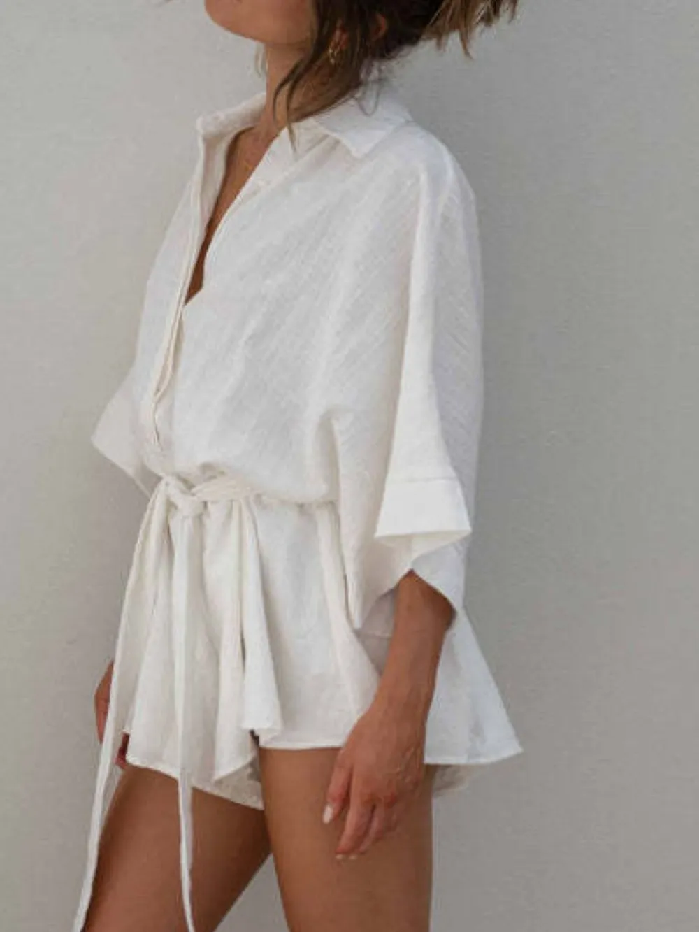 Collared Neck Half Sleeve Romper, image 7