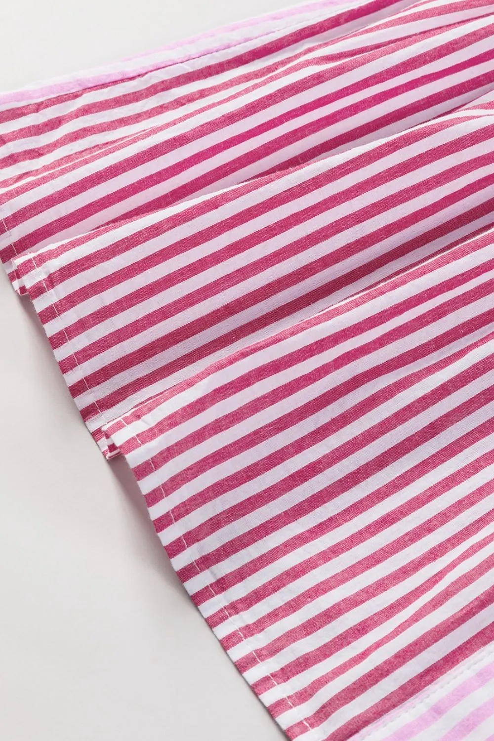 Button Down Striped Ruffled Hem Shirt, image 4