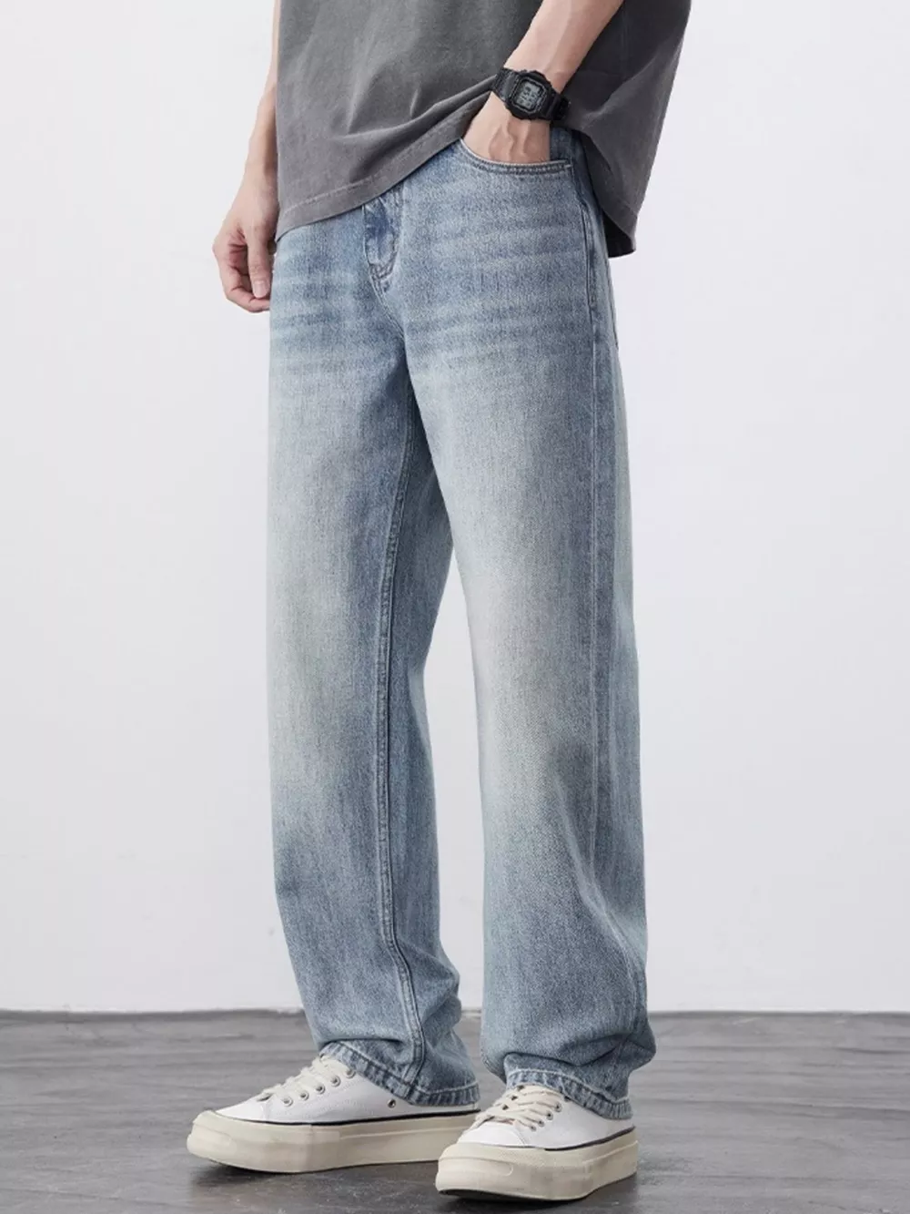 Men's Wash Relaxed Fit Jeans, image 5