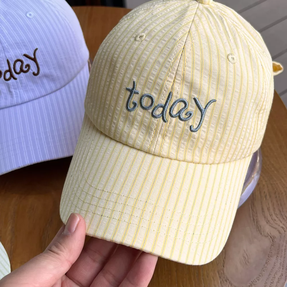 Striped Embroidered Baseball Cap, image 3