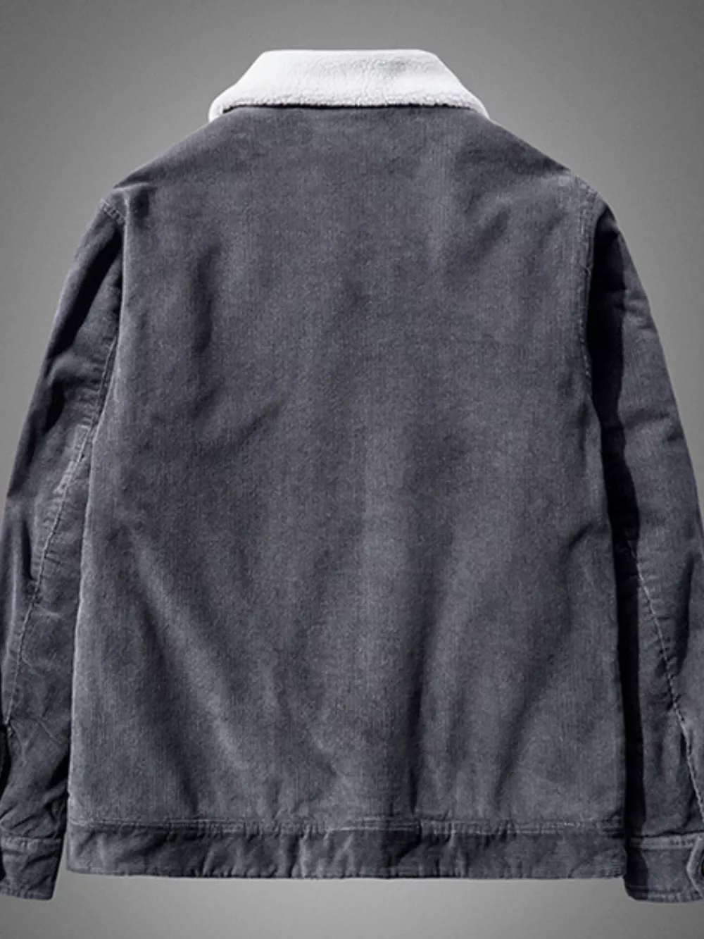 Men's Plus Size Sherpa Corduroy Button Up Jacket, image 8