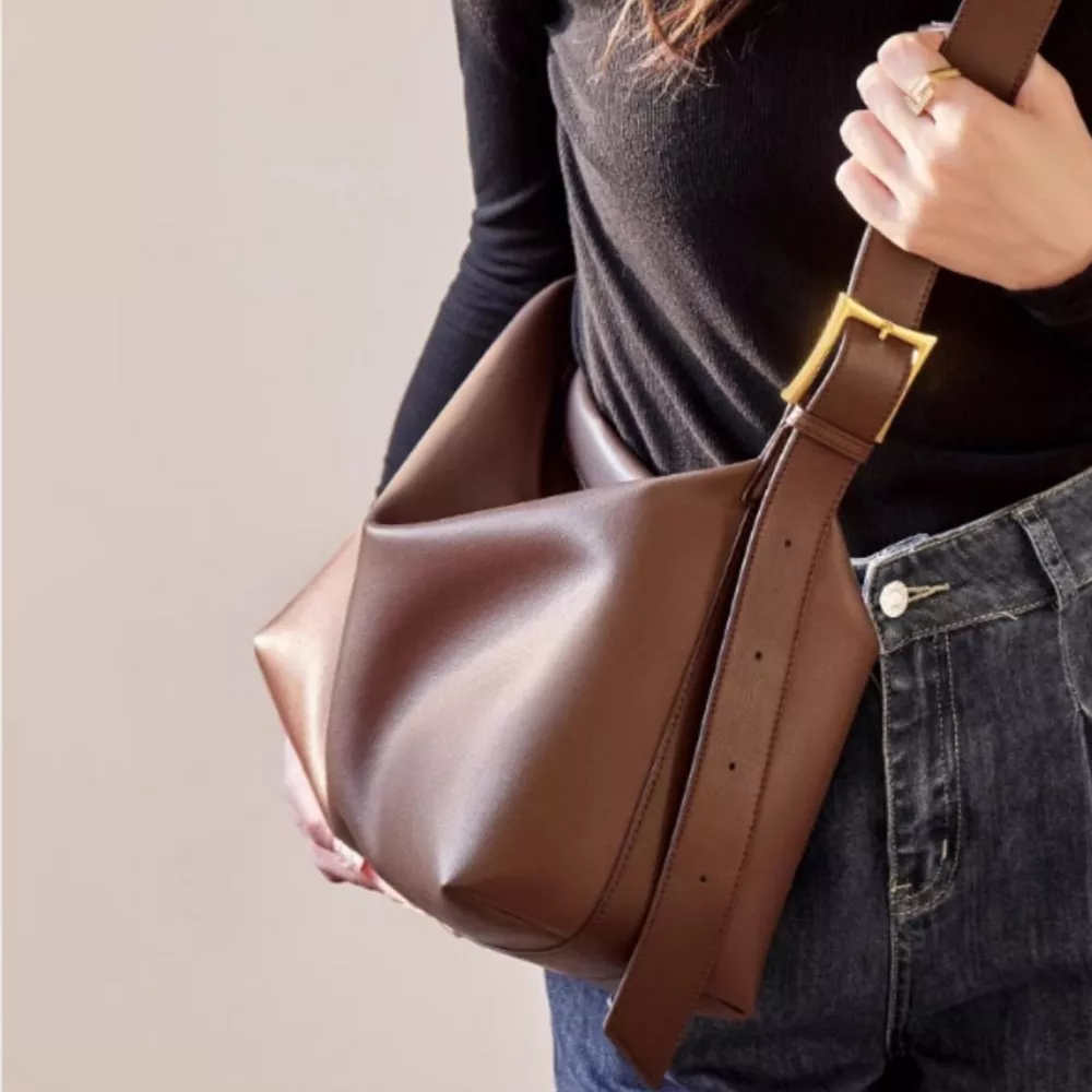 Leather Buckle Shoulder Bag, image 5