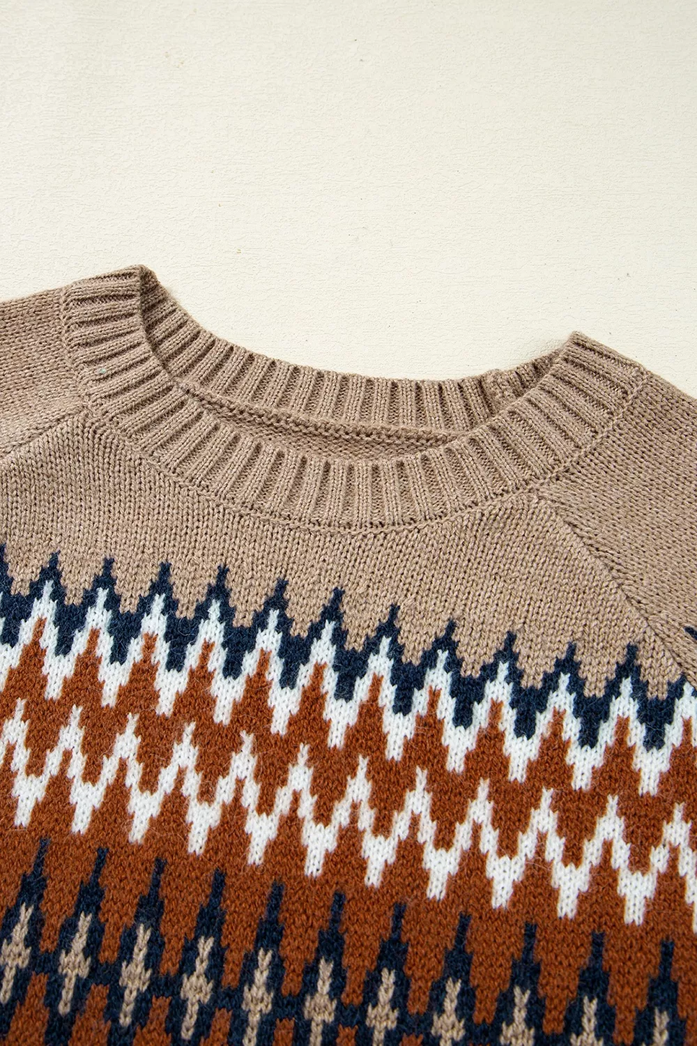 Geometric Pattern Long Sleeve Sweater, image 10