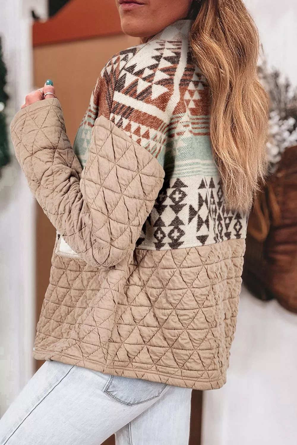 Aztec Quilted Patchwork Western Jacket, image 8