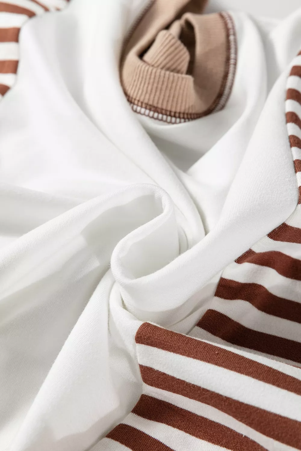 Stripe Colorblock Patchwork Contrast Stitching Sweatshirt, image 4