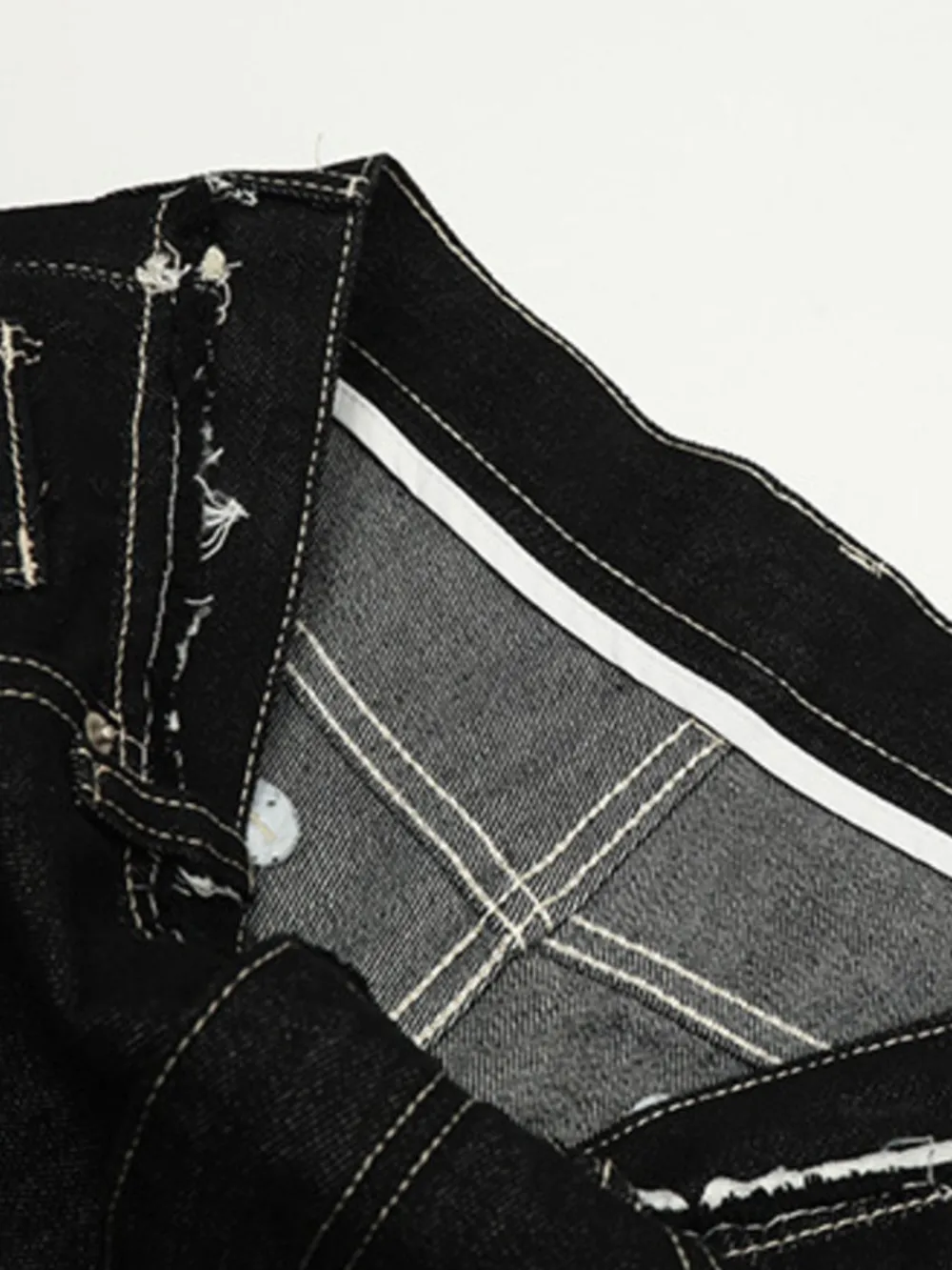 Men's Washed Frayed Hem Cuff Jeans, image 5