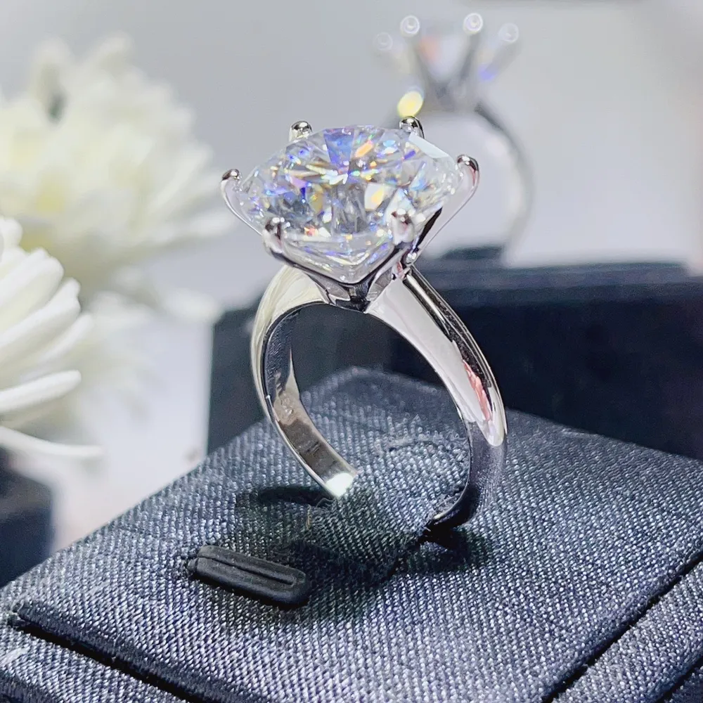 10 Carat Moissanite 925 Sterling Silver Ring, image 7