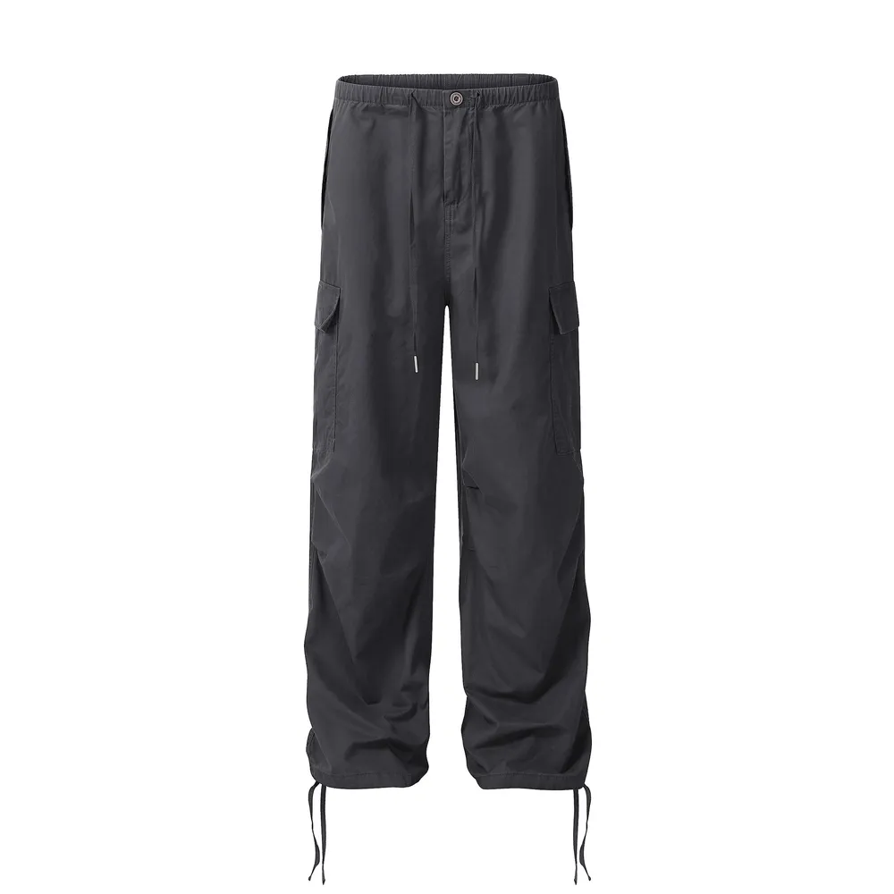 Men's Casual Drawstring Cargo Pants with Multiple Pockets, image 3