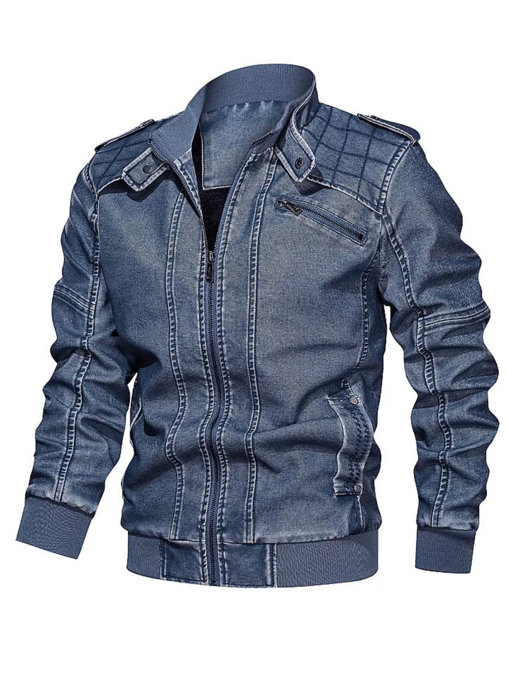 Men's Plus Size Zip Up Long Sleeve Jacket, image 2