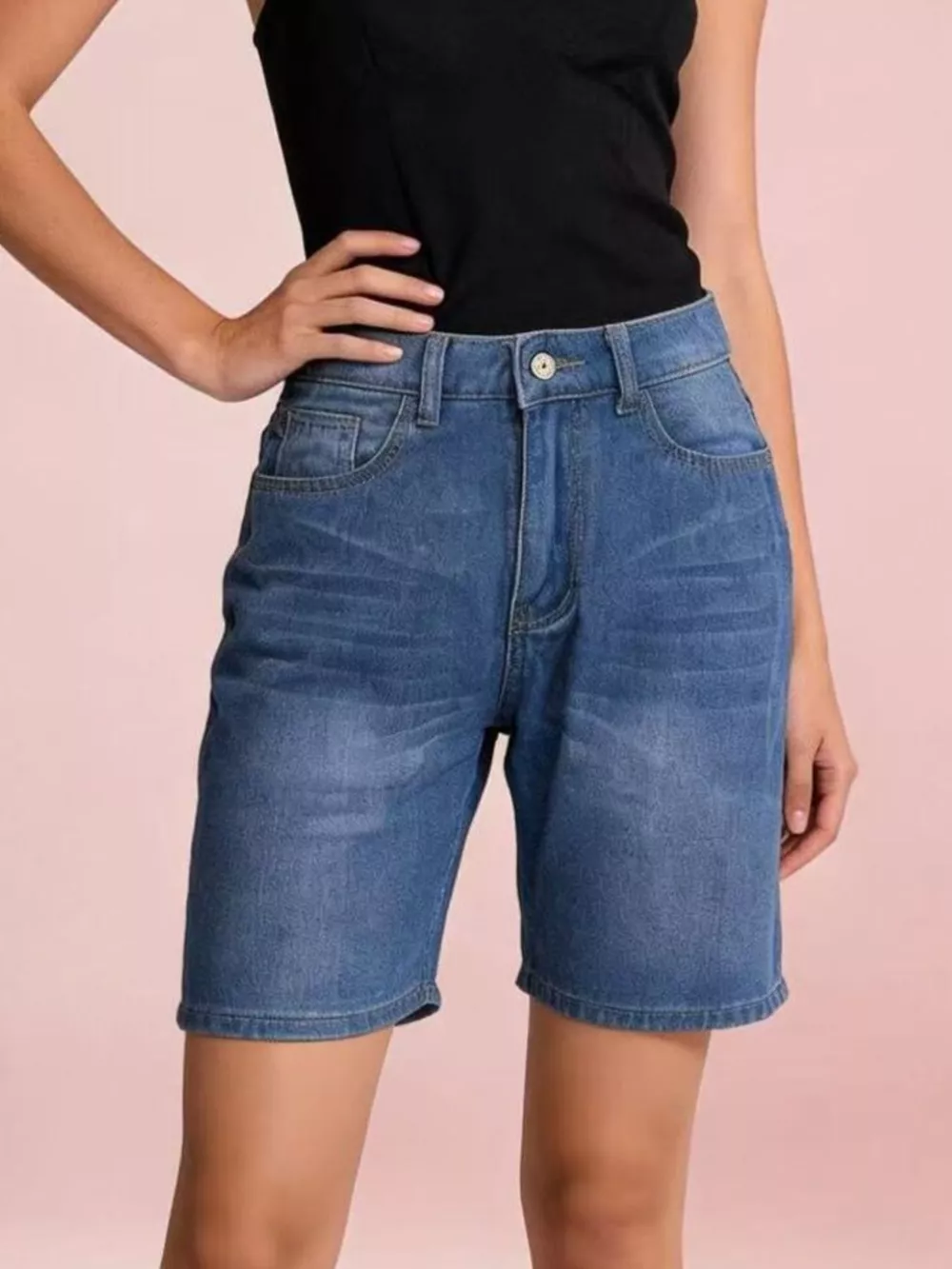 High Waist Denim Shorts, image 7