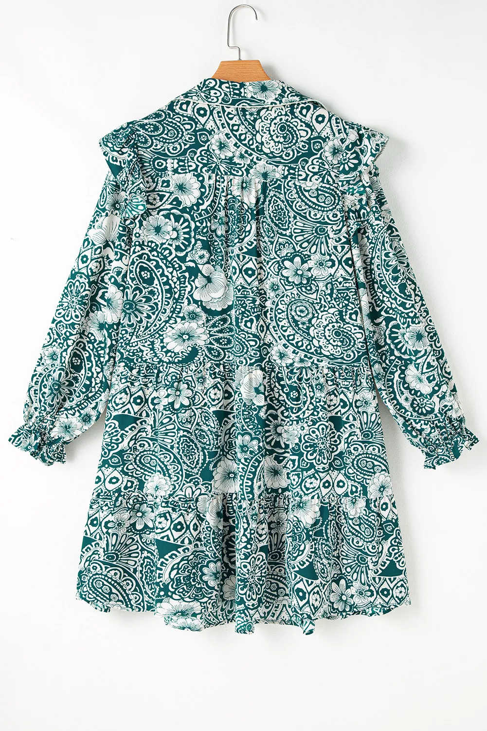 Plus Size Ruffled Printed Flounce Sleeve Dress, image 2